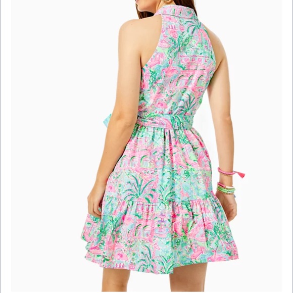 Lilly Pulitzer Trisha Stretch Shirtdress Size 8 - Picture 3 of 4